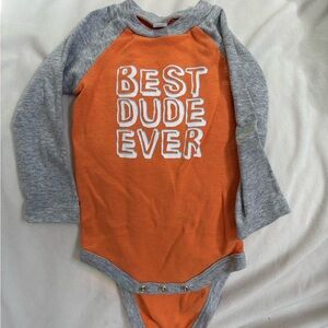 Okie Dokie Orange and Gray Bodysuit